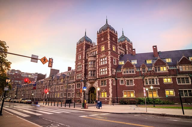 Very old building in University of Pennsylvania in Philadelphia, Pennsylvania