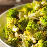 Organic Green Baked Romanesco with Cheese and Pepper