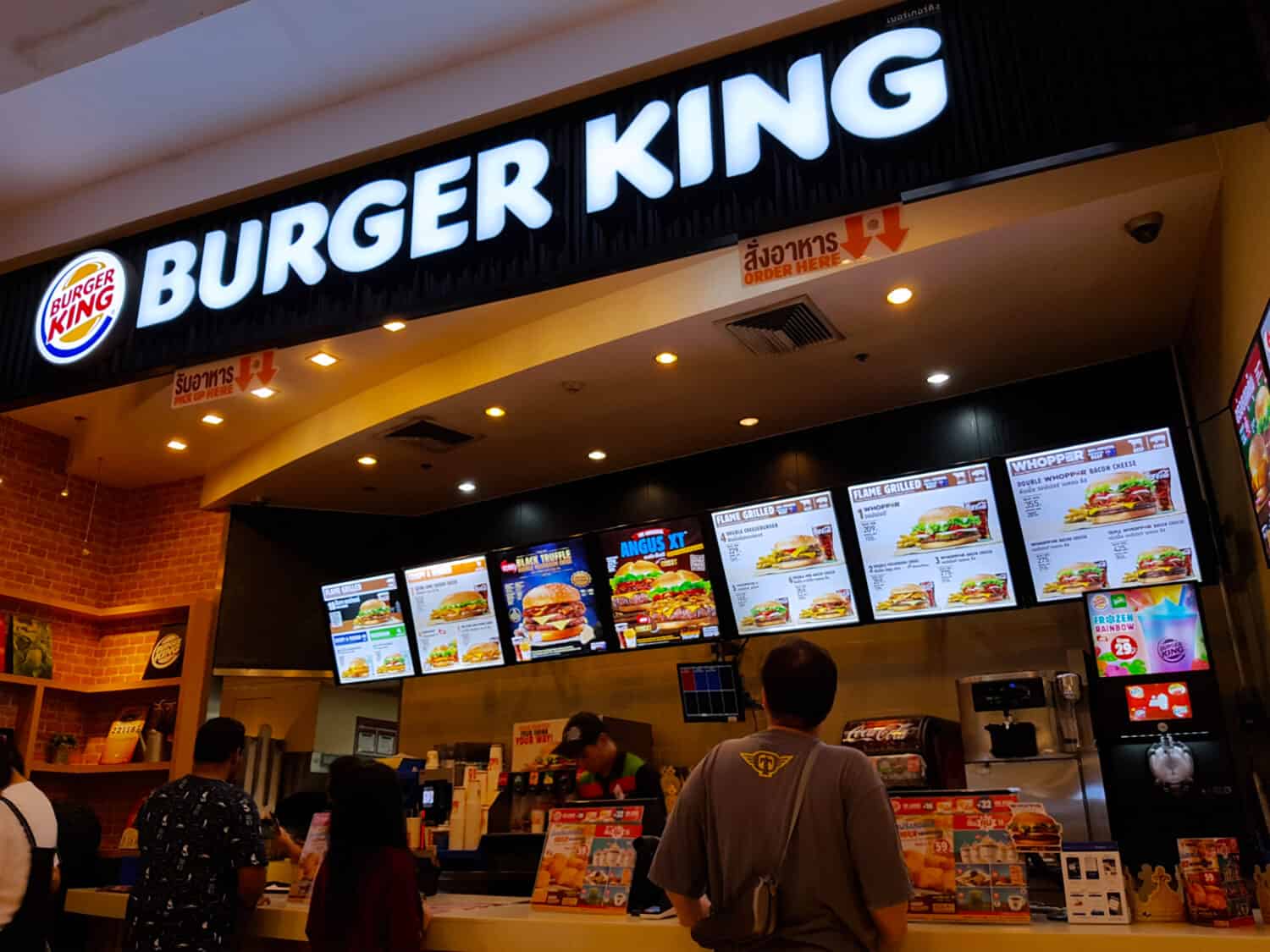 Bangkok, TH - DECEMBER 21, 2017: American Burger King's branch are franchised in the base ground floor in the Siam Paragon, the most luxury shopping mall in Bangkok.
