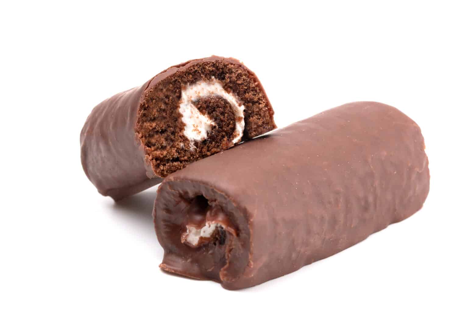 Chocolate Cake Roll on a White Background U.S. Foods That Are Banned
