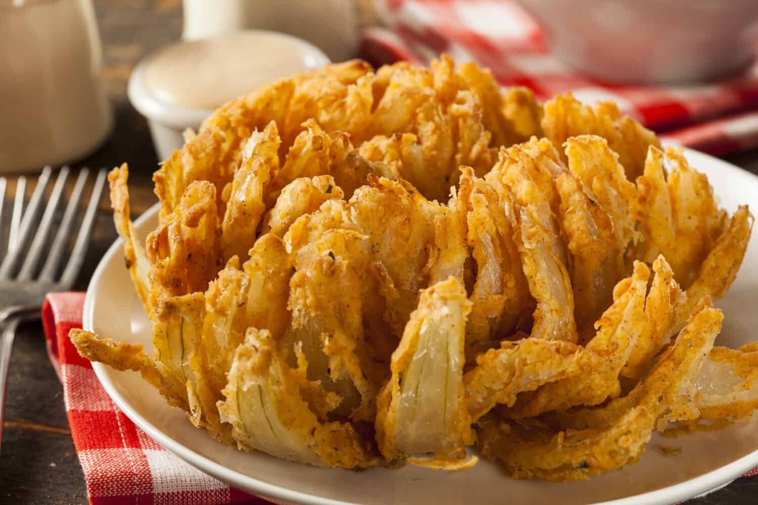 Homemade Fried Bloomin Onion with Dipping Sauce
