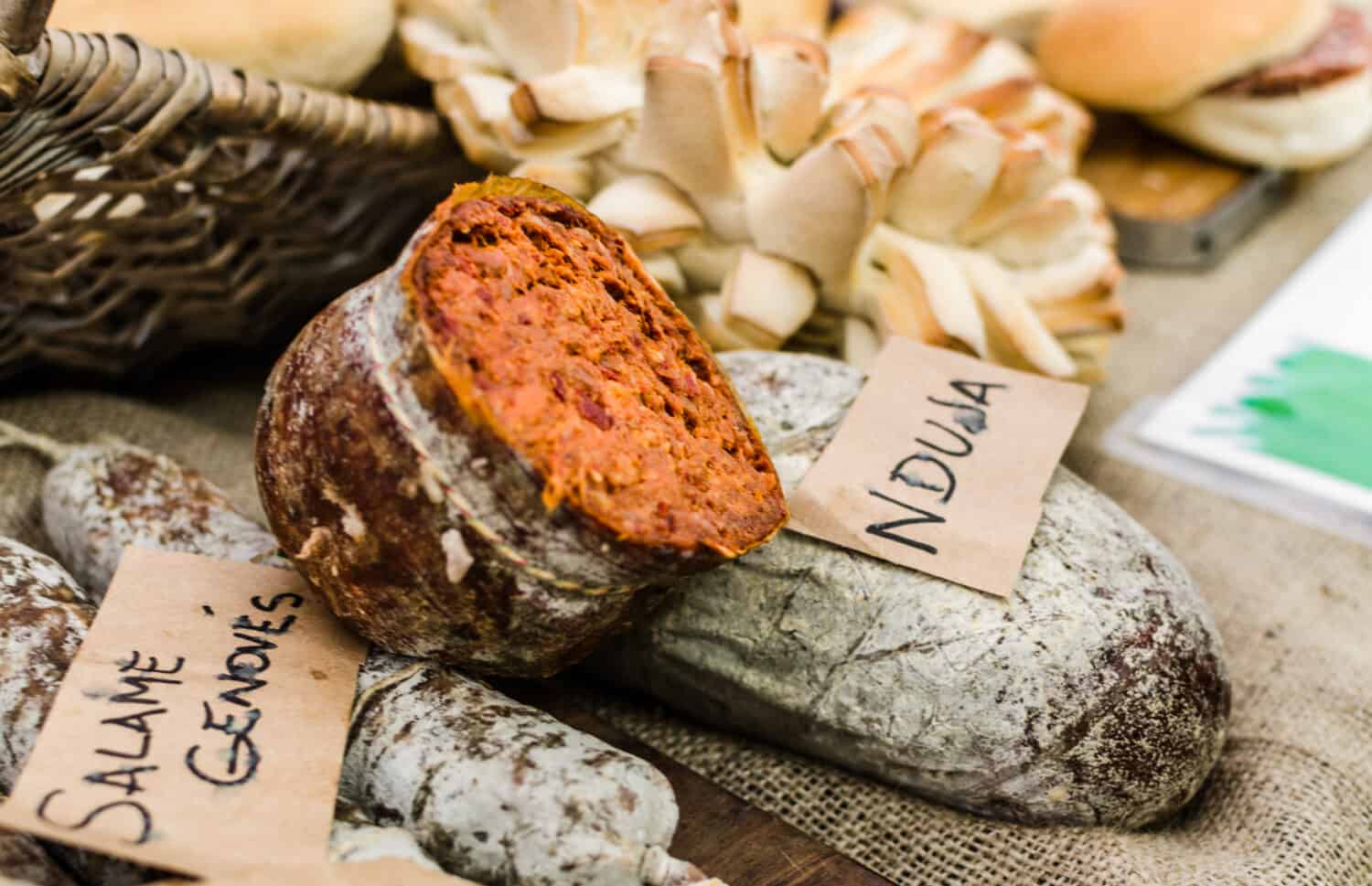 Nduja, a spicy spreadable sausage from the south of Italy
