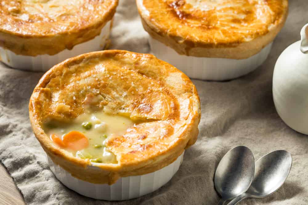 Homemade Individual Chicken Pots Pies Ready to Eat