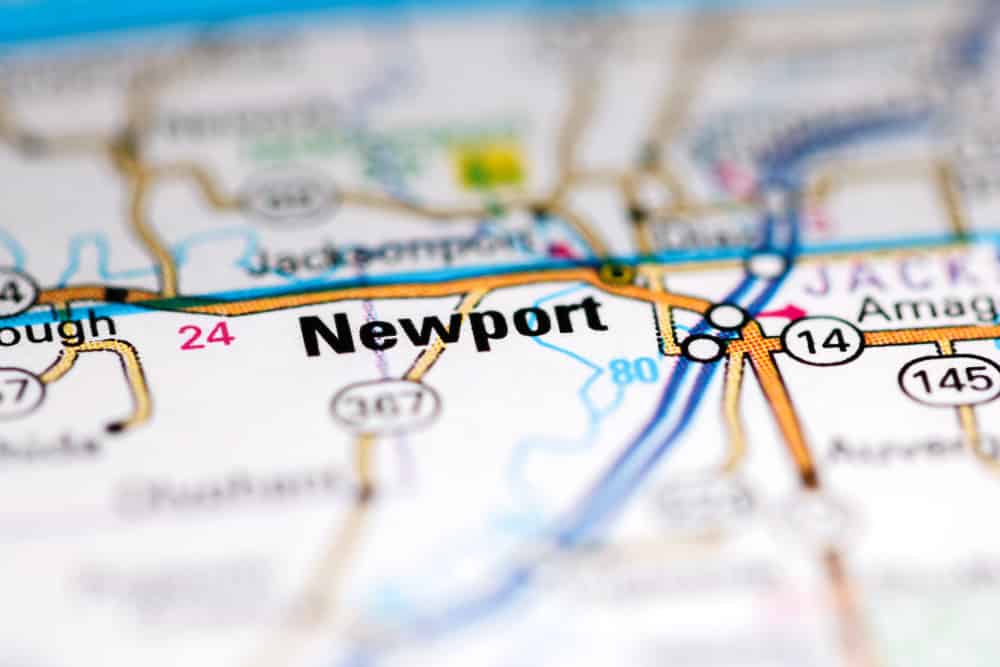 Newport. Arkansas. USA on a geography map