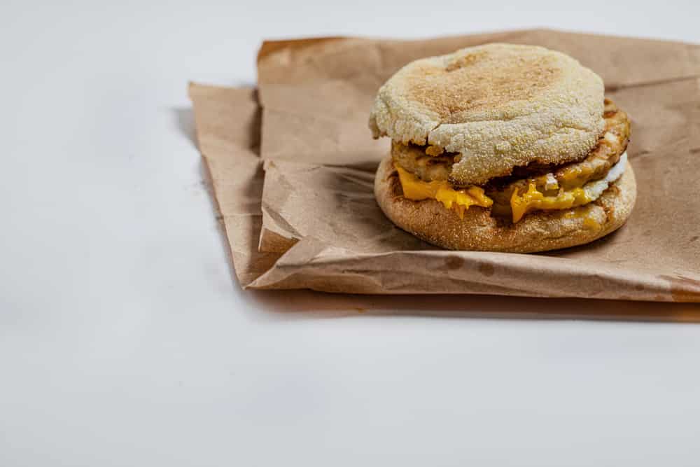 Chicken Burger and Sausage McMuffin. - Image
