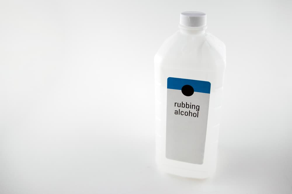 Rubbing alcohol bottle isolated with a white background