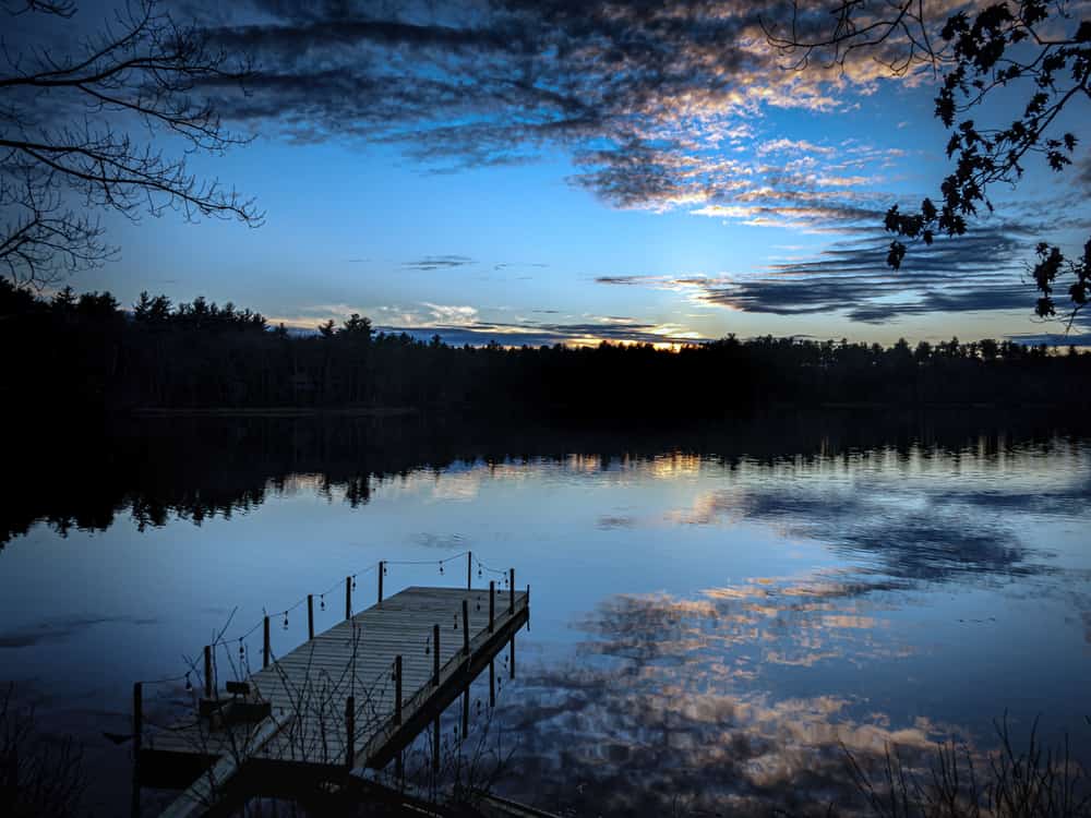 Blue hour at Keyes Pond, Westford, Massachusetts