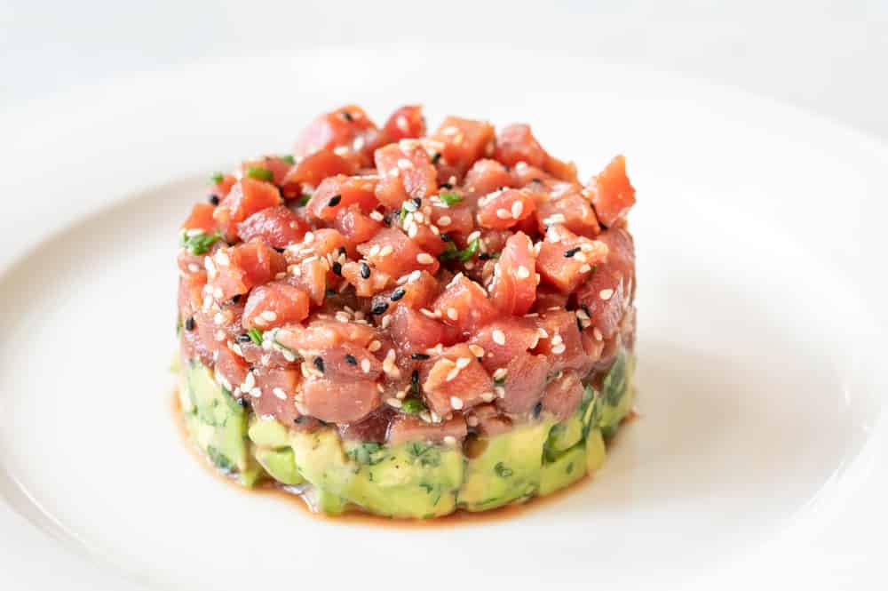 Tuna Tartare with white and black sesame seeds