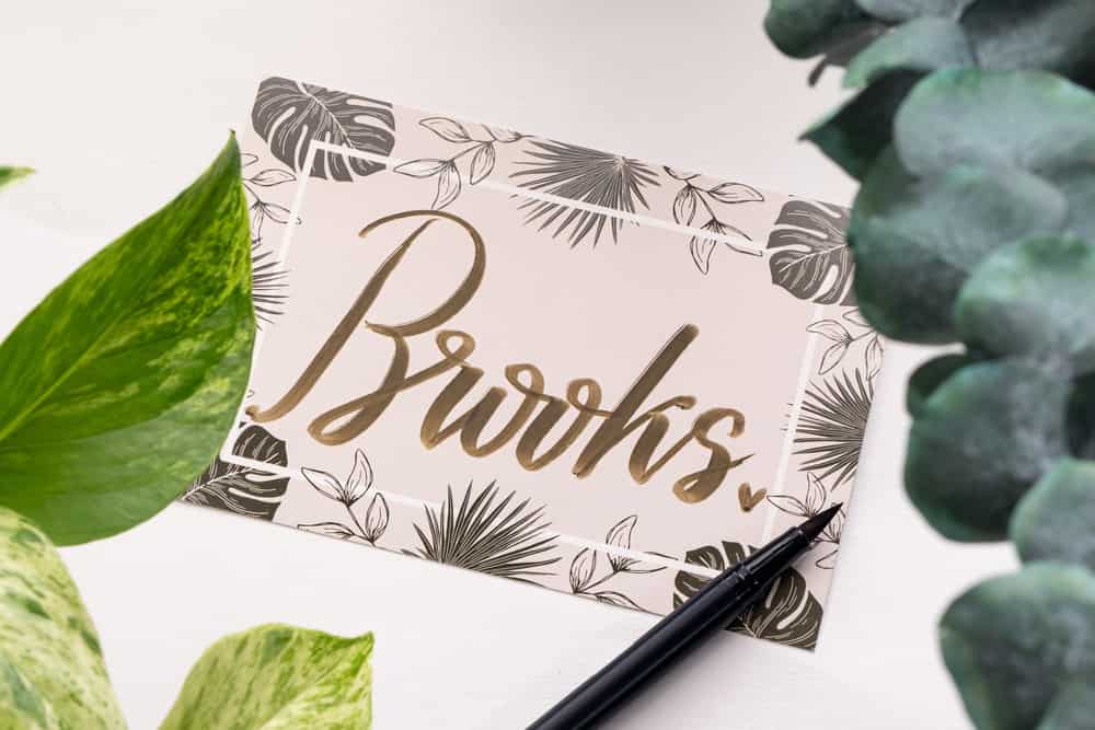 A handwritten greeting card with the name "Brooks" on it.