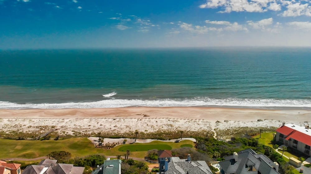 Amazing aerial view of Amelia Island from drone, Florida - USA.