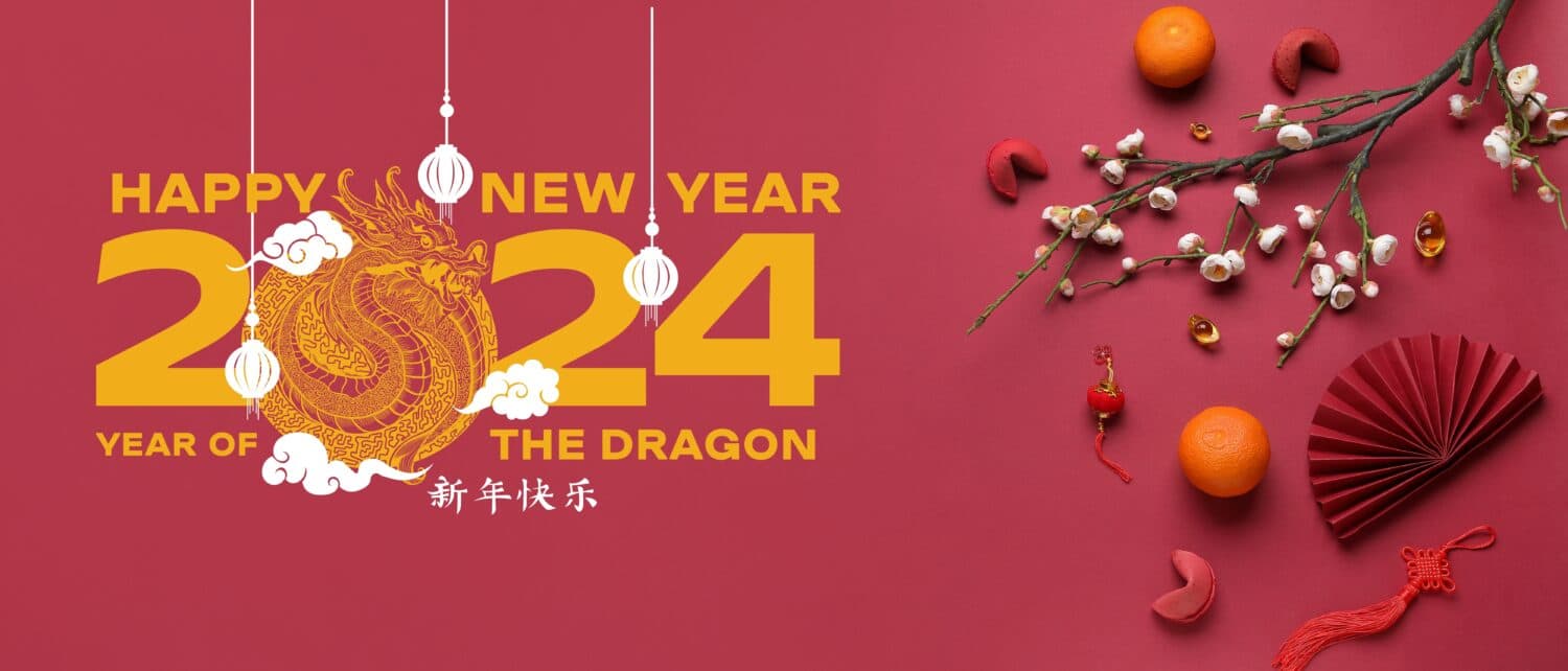 Beautiful greeting card for Happy Chinese New Year 2024