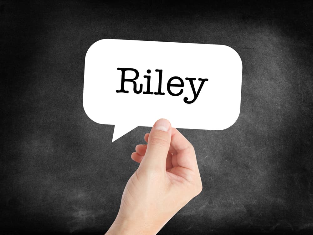 Riley written in a speechbubble