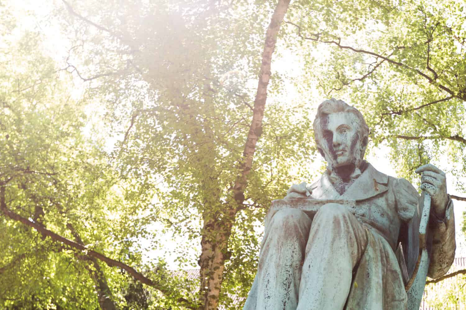 Søren Kierkegaard statue in the garden of the Royal Danish Library (Copenhagen, Denmark)