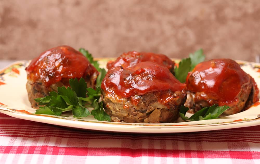 Delicious muffin style meatloaf served on platter