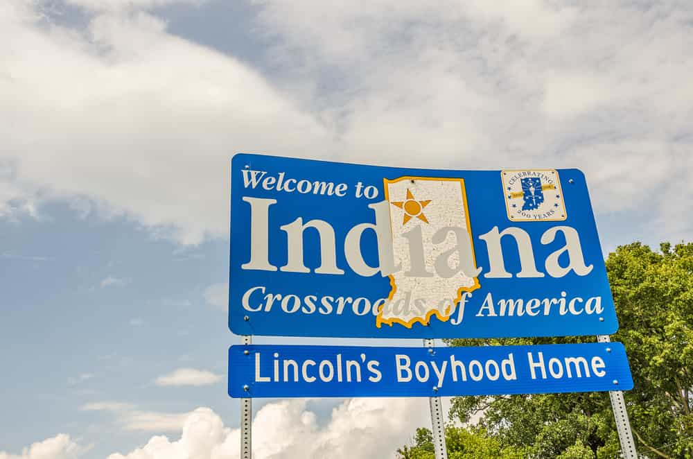 Nice new sign to welcome travelers to the state of Indiana, Crossroads of America, and Lincoln's Boyhood Home. Indiana also celebrated two hundred years in 2016.