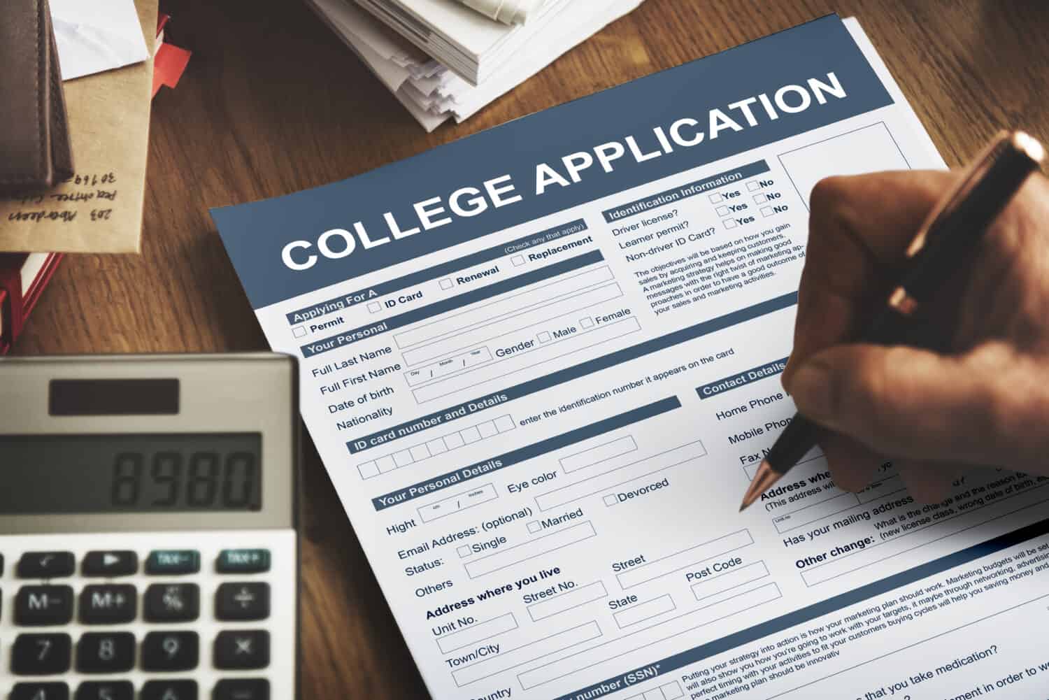 College Application Form Education Concept