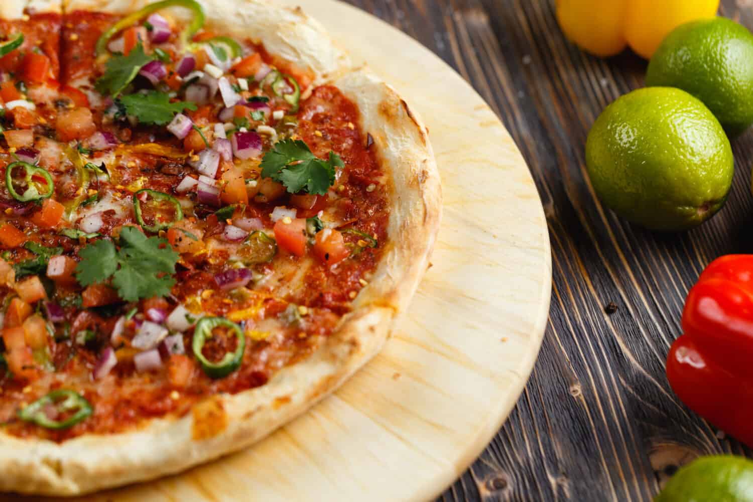 Mexican pizza on the table