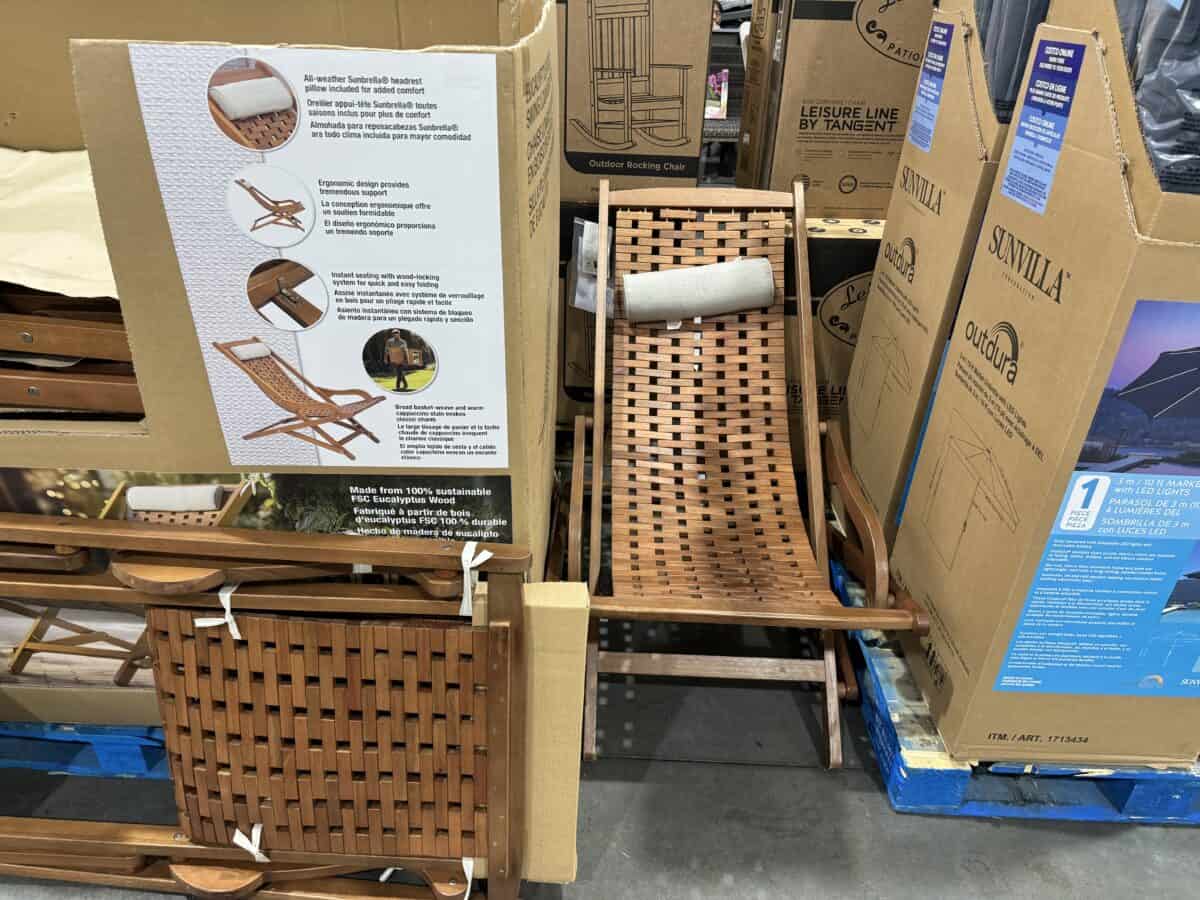 Swing Lounger Chair with Eucalyptus Wood Costco