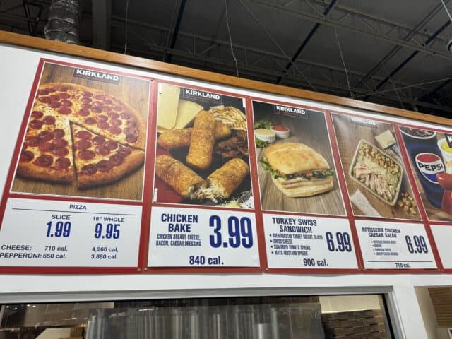 Costco Food Court Menu with Turkey Sandwich