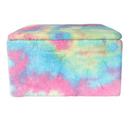 At Home Tie-Dye Fur Toy Trunk Storage Chest