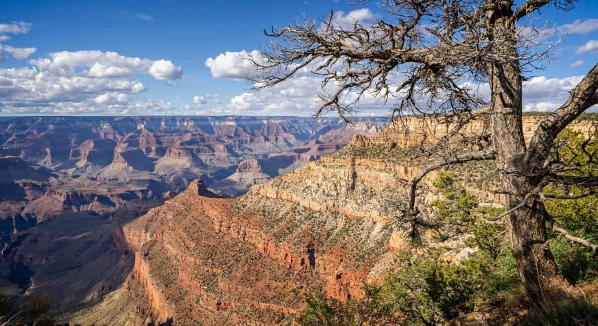 Dramatic view of the Grand Canyon from Pipe Creek Vista on Desert view drive on the South Rim, Arizona, USA on 28 April 2024