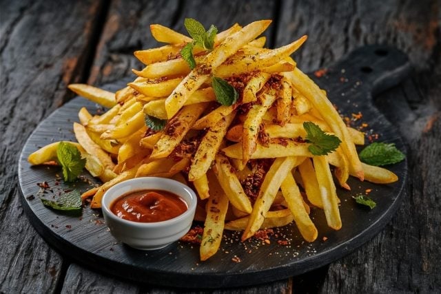 Crispy french fry with tomato Ketchup