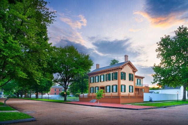 The Lincoln Home National Historic Site in Springfield, Illinois, USA.