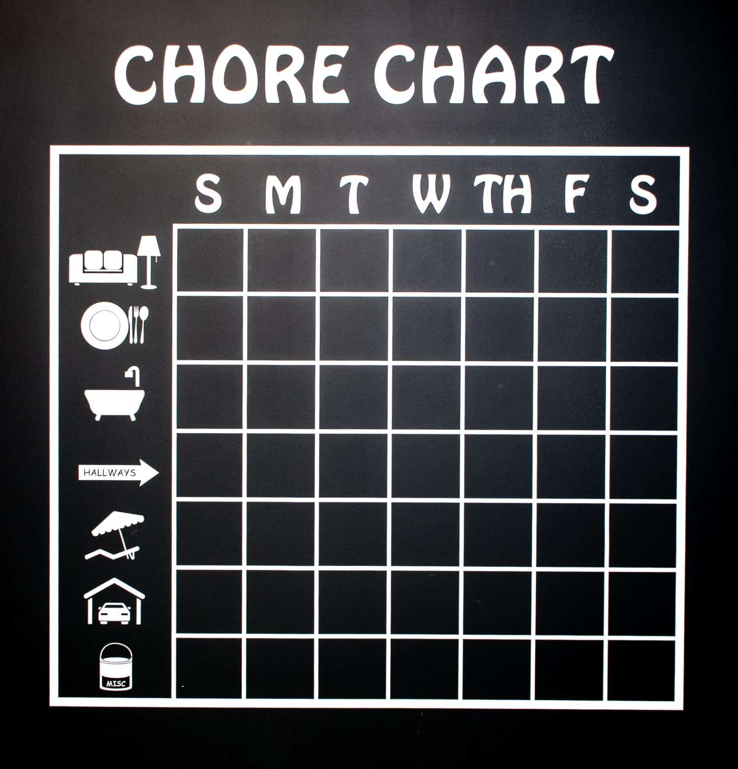 Chore Chart on a Wall