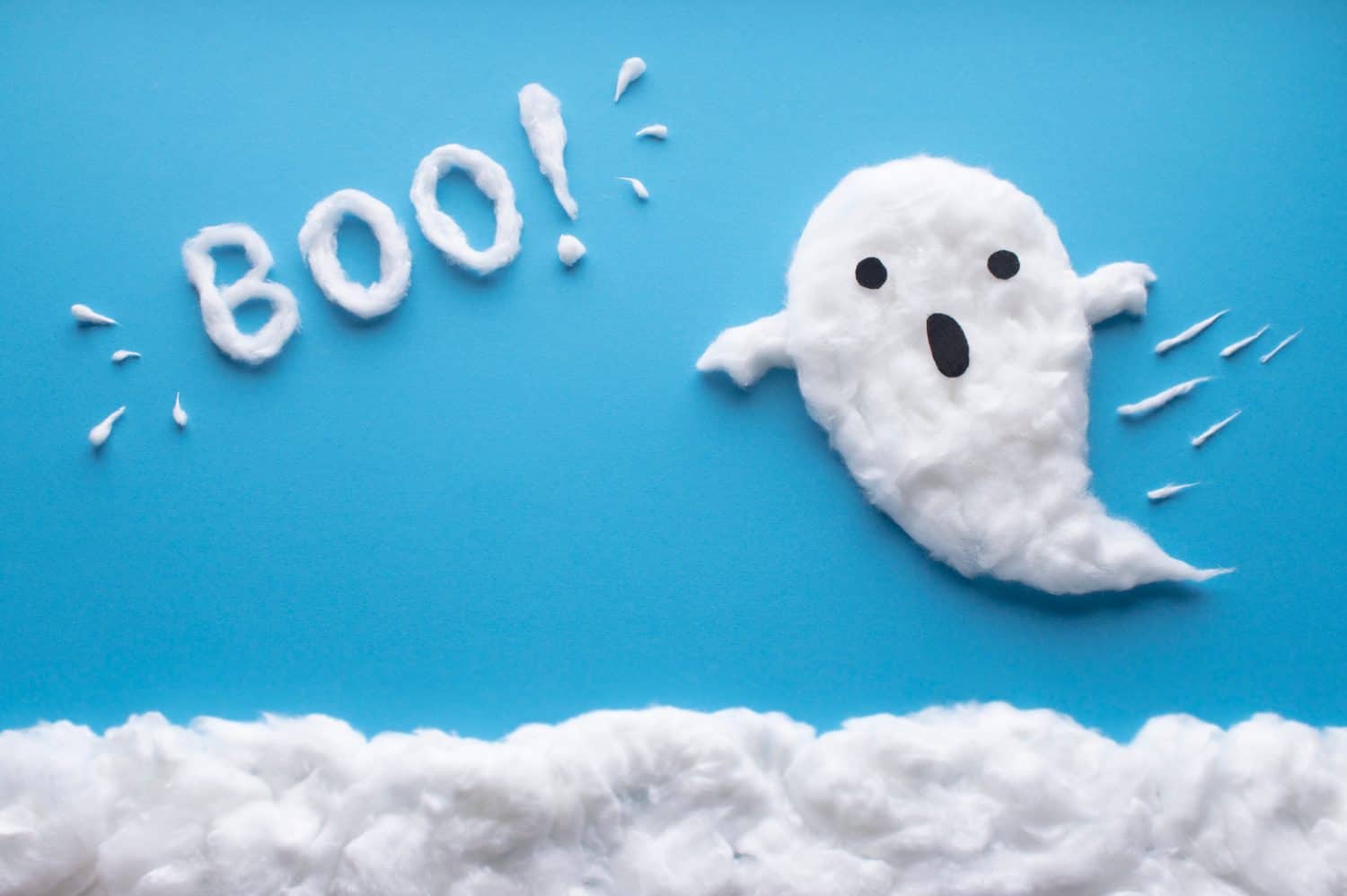 Hang Cotton Ball Ghosts