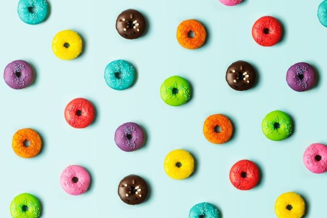 Colorful donut background