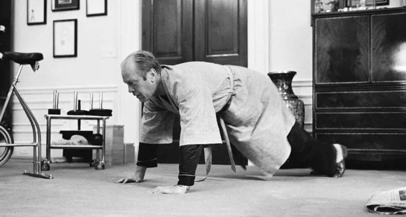 Gerald Practicing Yoga Inside the White House