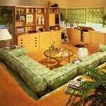 A Sunlit Green Living Room Interior