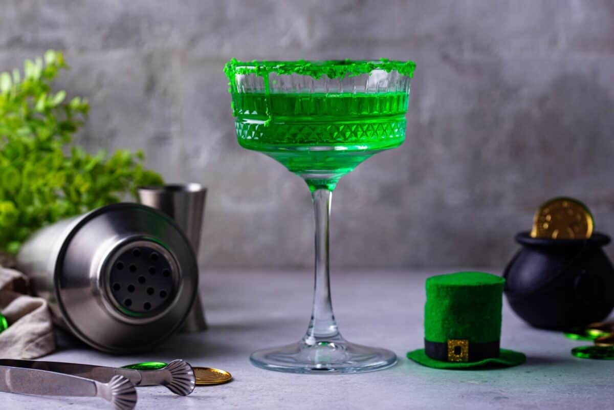 Green cocktail for St. Patrick day