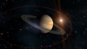 Picture of Saturn and the Moon 3D Illustration