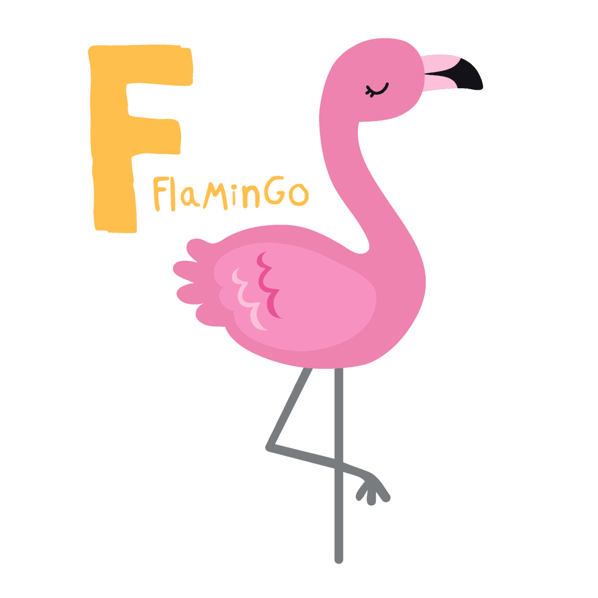 Alphabet Animals, F Is For Flamingo