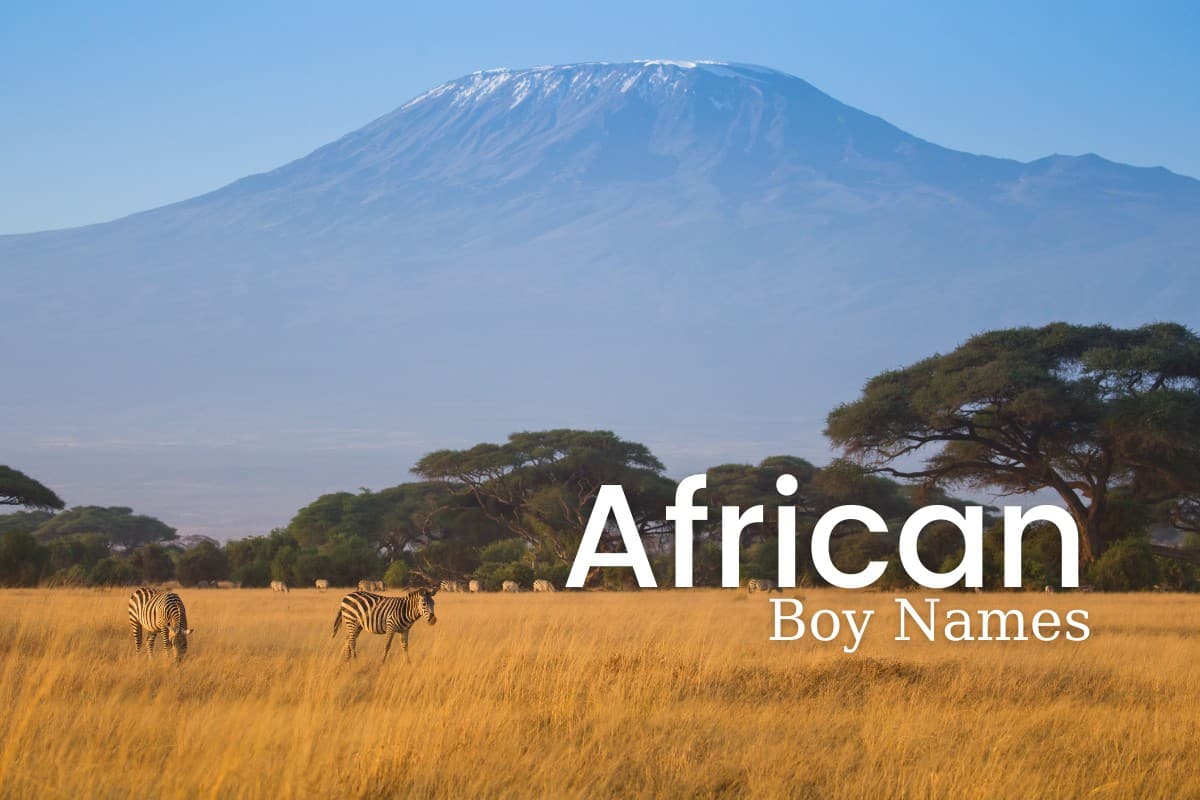 African savannah with the phrase African boy names on it