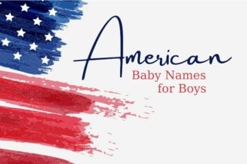 Flag with American Baby Names for Boys