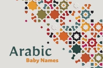 Arabic pattern with the words Arabic Baby Names