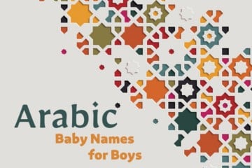 Arabic pattern with the words Arabic Baby Names for Boys