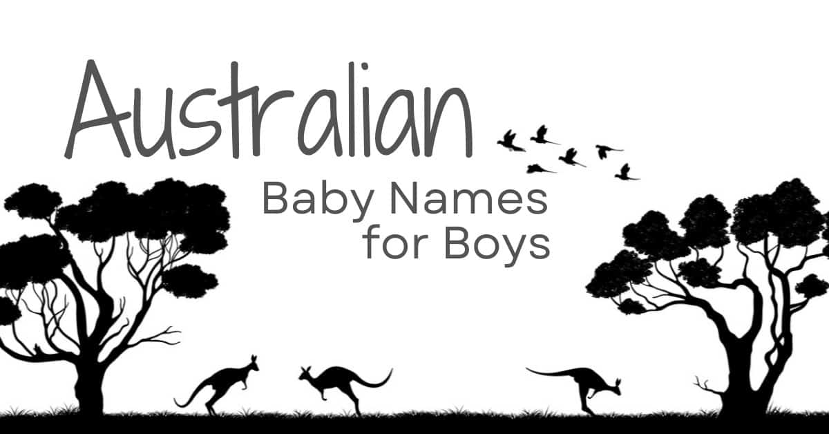 Australian baby names for boys on Australian background