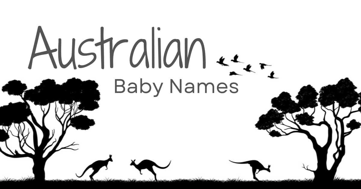 Australian baby names on Australian background