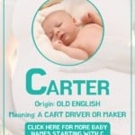 Baby boy name meanings - Carter