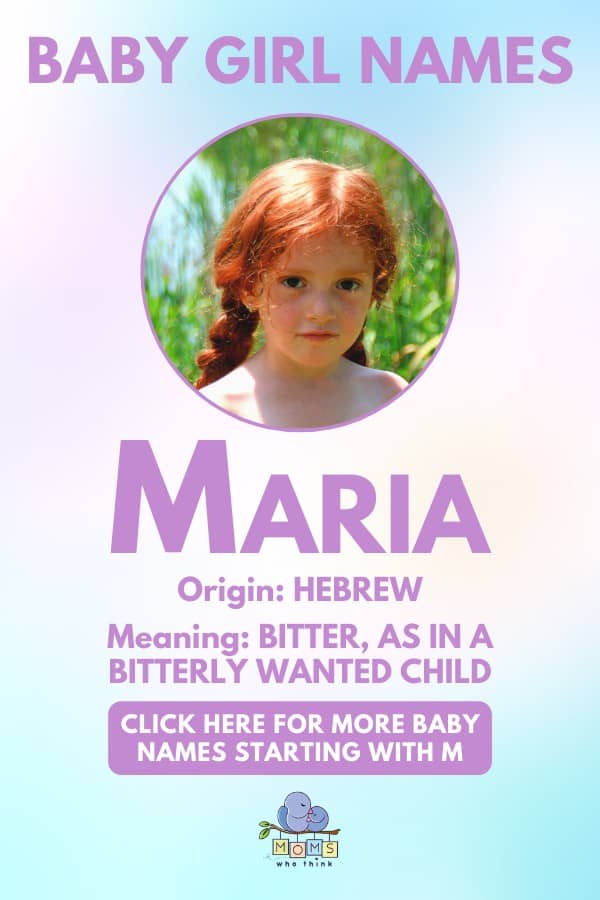 Baby girl name meanings - Maria