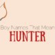 Boy Names that mean hunter
