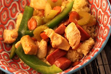 Chicken and Kielbasa Couscous