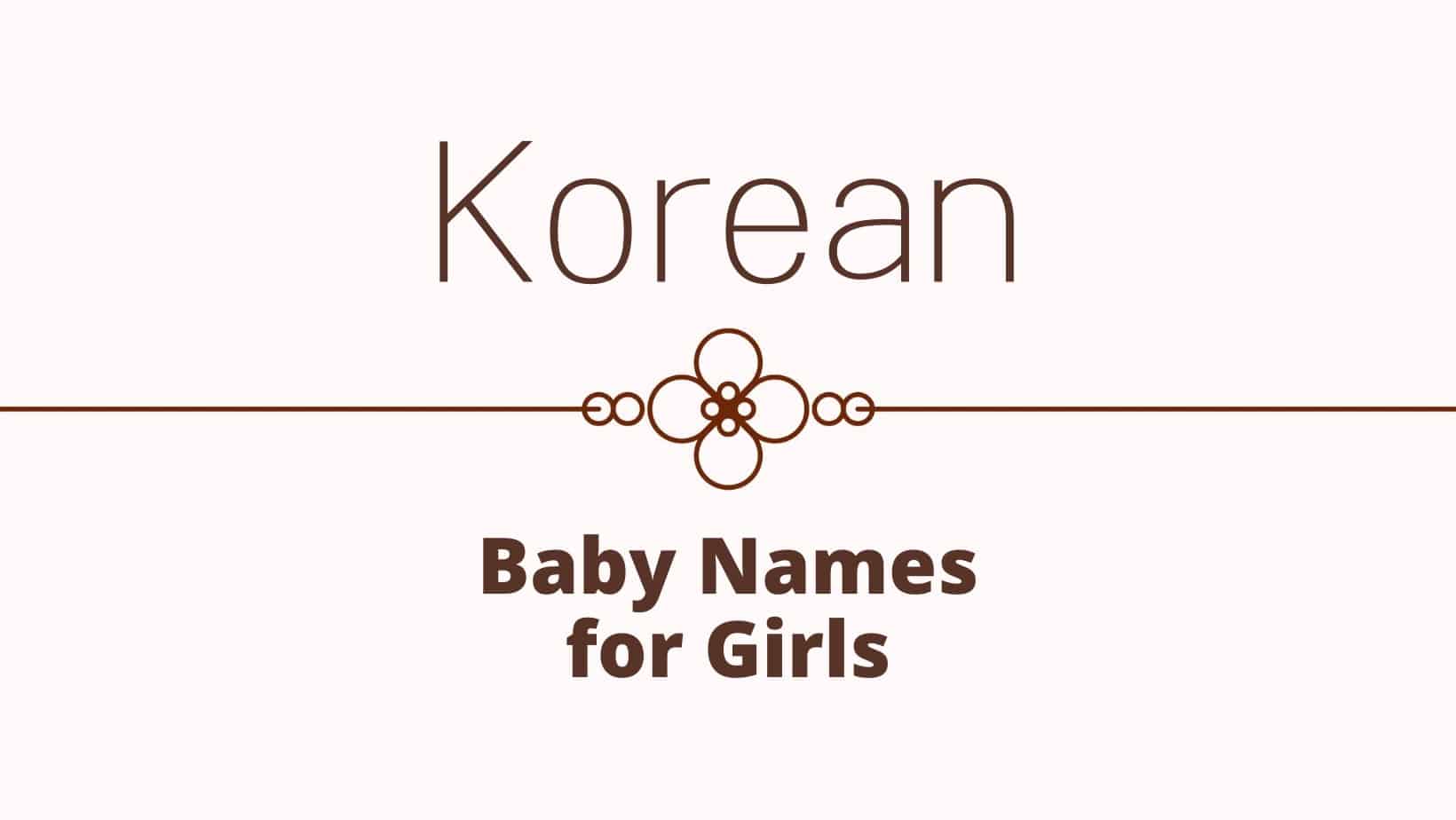 Korean girl names