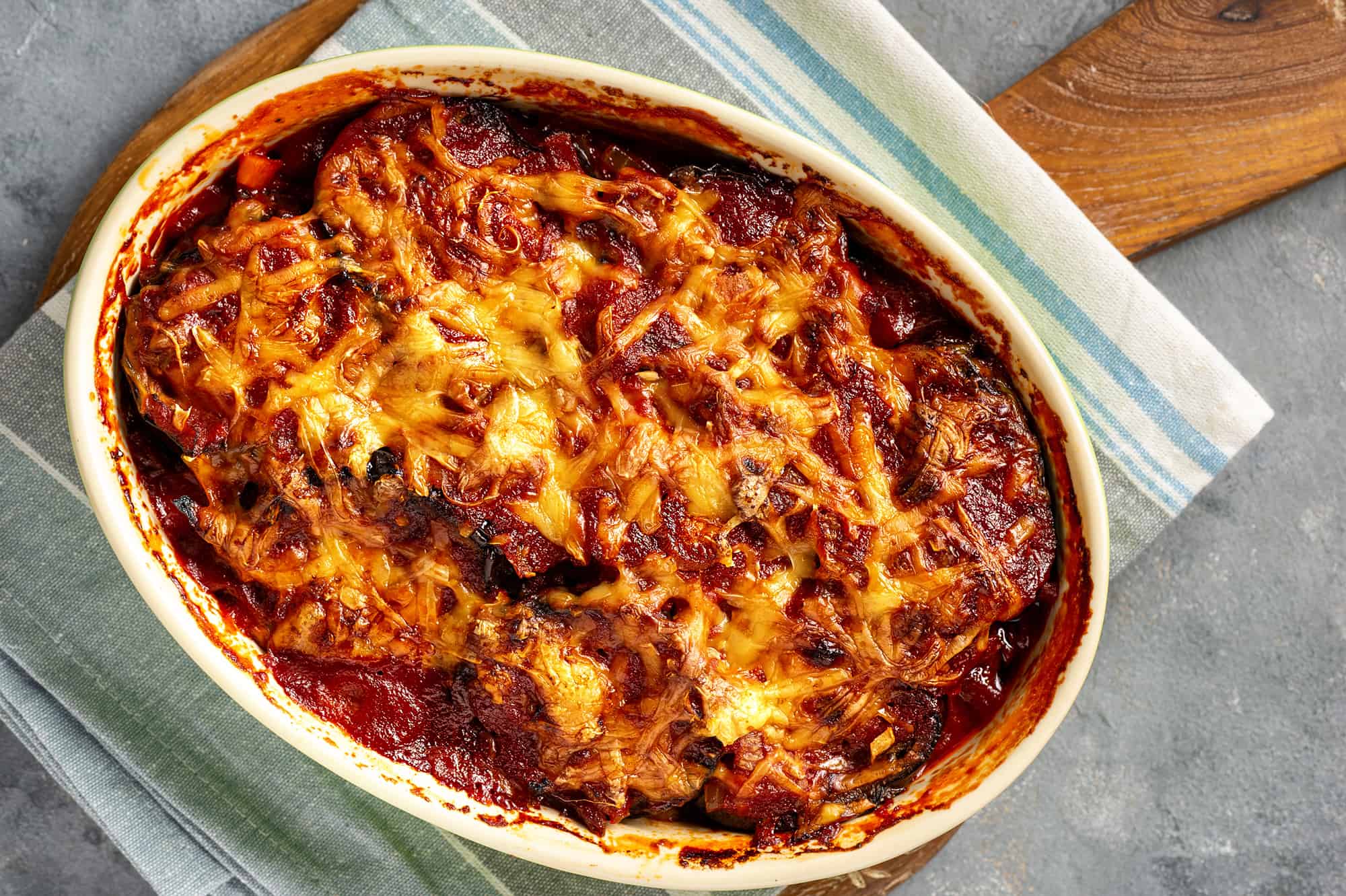 Chicken-Pasta-Pizza, Eggplant, Baked, Oven, Casserole, Cheese