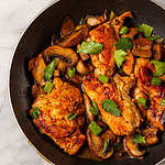 chicken divine skillet, Bowl, Chicken Breast, Chicken Meat, Cilantro, Color Image
