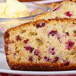Cranberry Nut Bread, Baked, Bread, Butter, Close-up, Cranberry