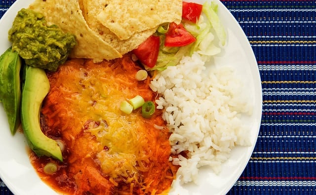 EASY MEXICAN CHICKEN, American Culture, Avocado, Cheddar Cheese, Cheese, Enchilada